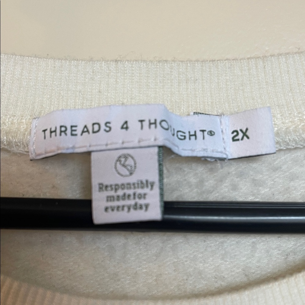 Threads 4 Thought Monochrome Chevron Crew Neck Sweater - Picture 2 of 5